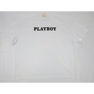 Playboy X Misguided Colab T-Shirt Mens Size 8 Large. White Oversized‎ Tee. NWT